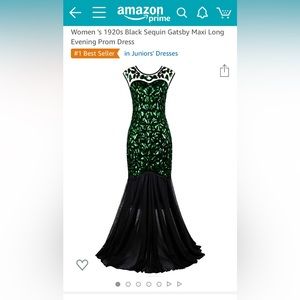 Sequined Gatsby style Green dress